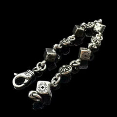Vintage flower dice bracelet