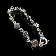 Vintage flower dice bracelet