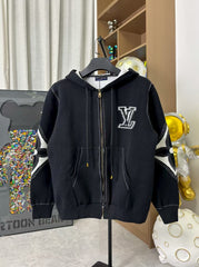Inlaid wool zipper hooded jacket for men and women