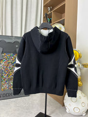 Inlaid wool zipper hooded jacket for men and women