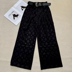 Printed trousers with wide legs