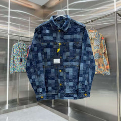 Checkered denim jacket