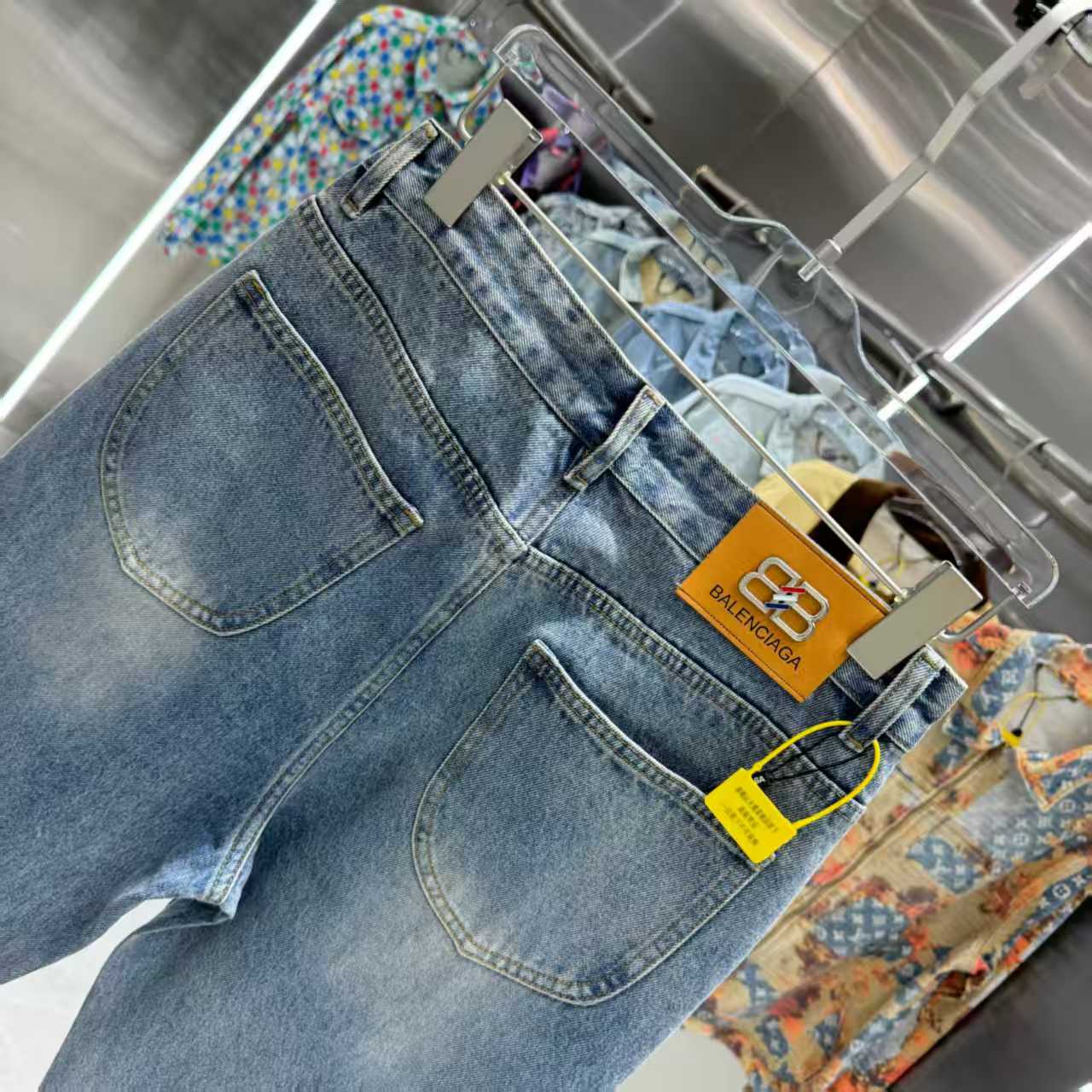 Ripped letter straight leg jeans