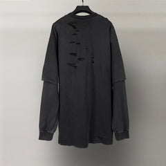 Two piece long sleeved T-shirt with fake sleeves