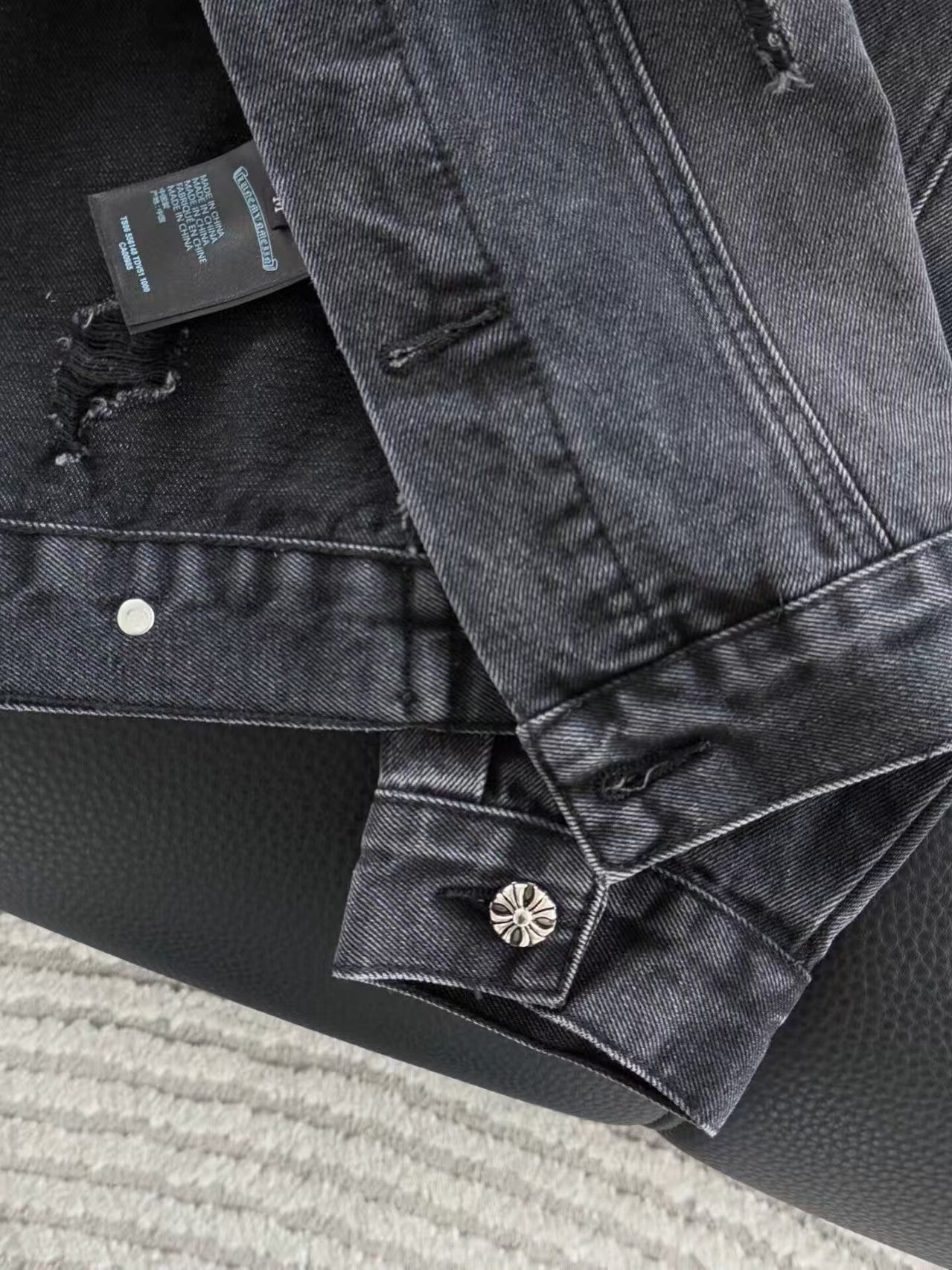 Embroidered patchwork denim jacket