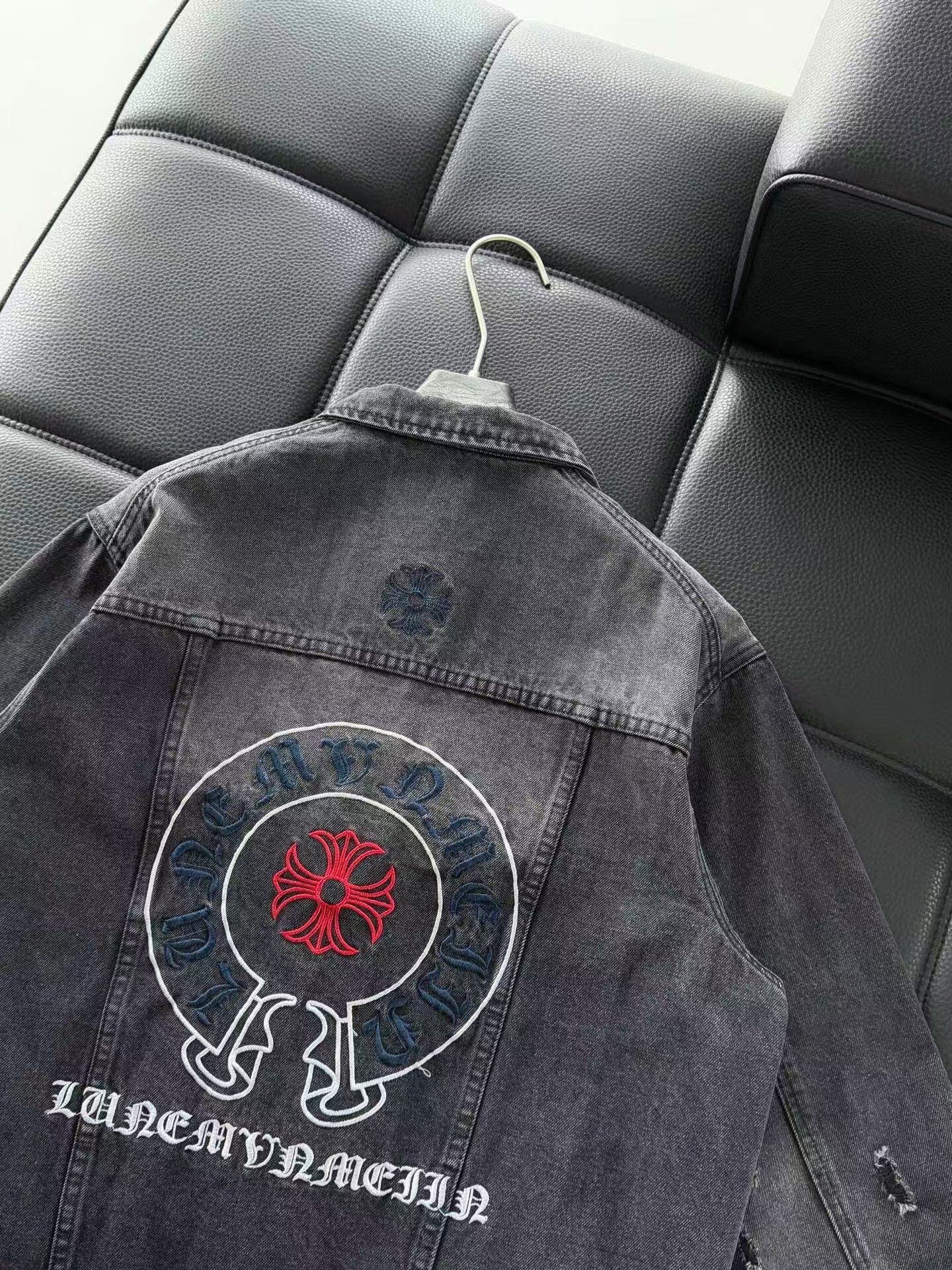 Embroidered patchwork denim jacket