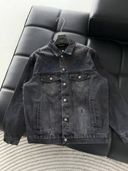 Embroidered patchwork denim jacket
