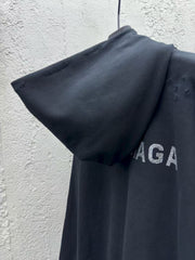 Hot stamping hooded sweatshirt with holes