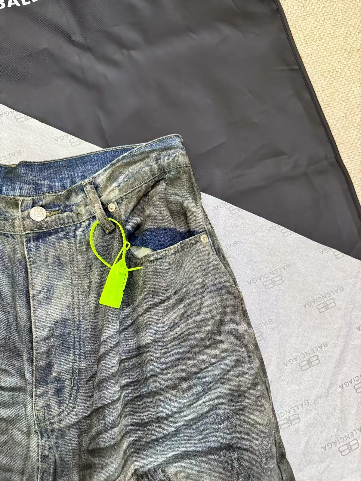 Destruction of denim pants
