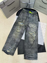 Destruction of denim pants