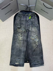 Destruction of denim pants