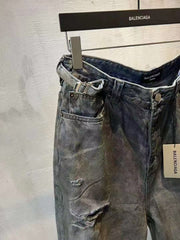 Dirty denim pants (loose fit)