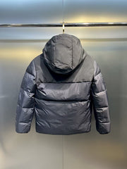 Large woven ribbon embroidered letter down jacket