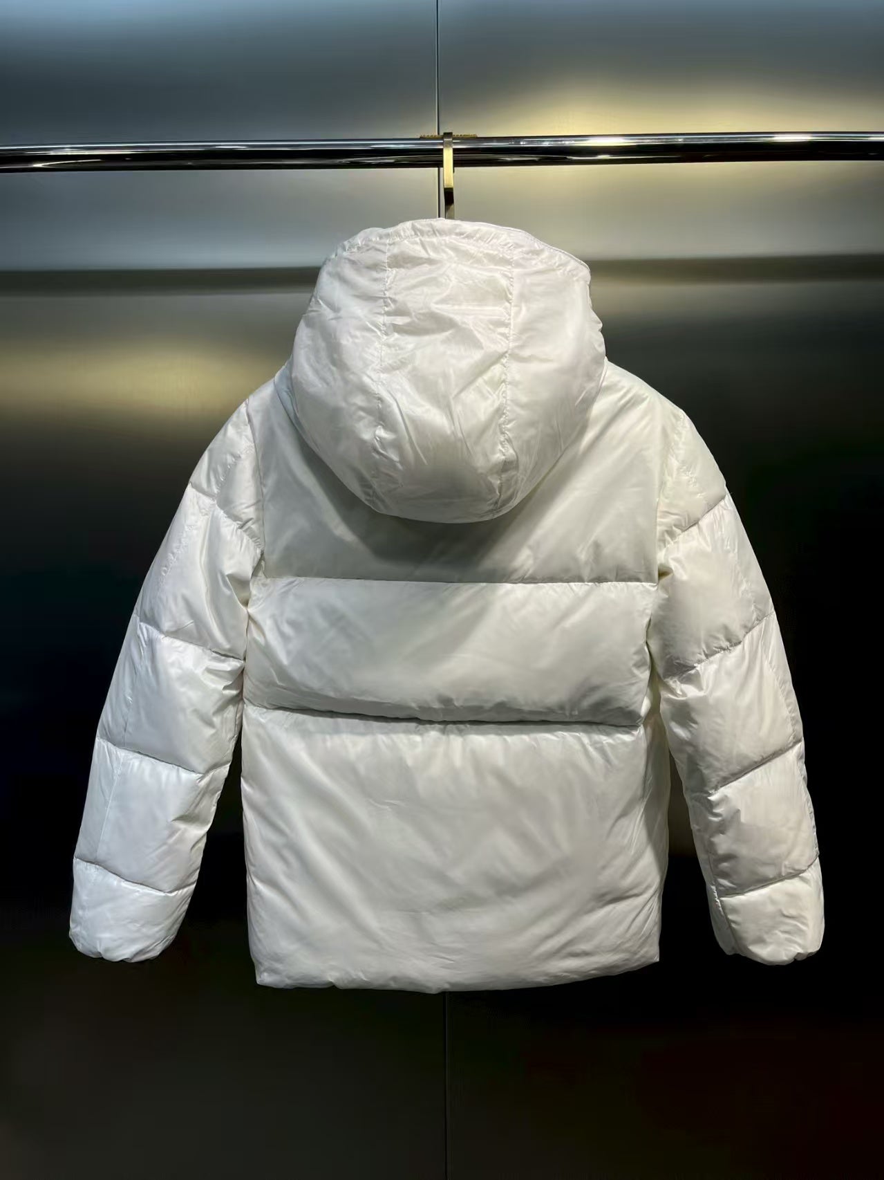 Large woven ribbon embroidered letter down jacket