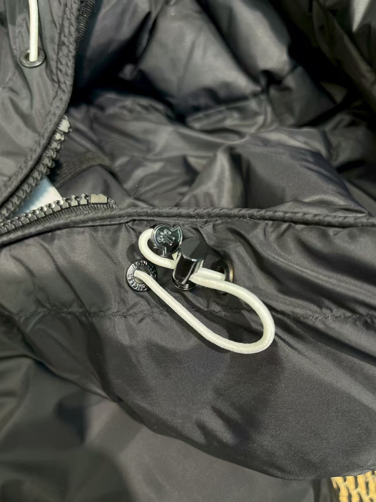 Large woven ribbon embroidered letter down jacket