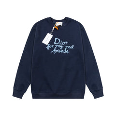 New embroidered round neck hoodie