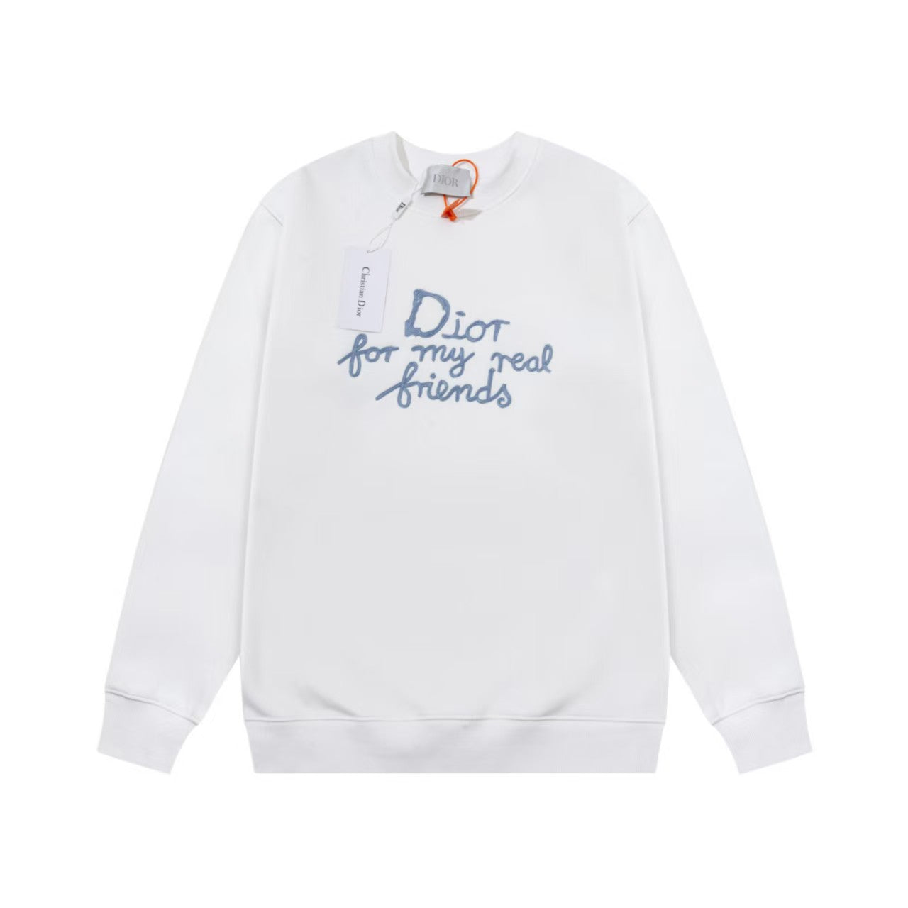 New embroidered round neck hoodie