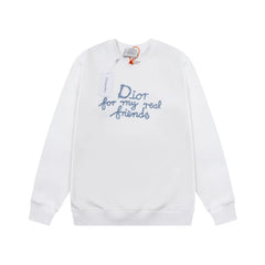 New embroidered round neck hoodie