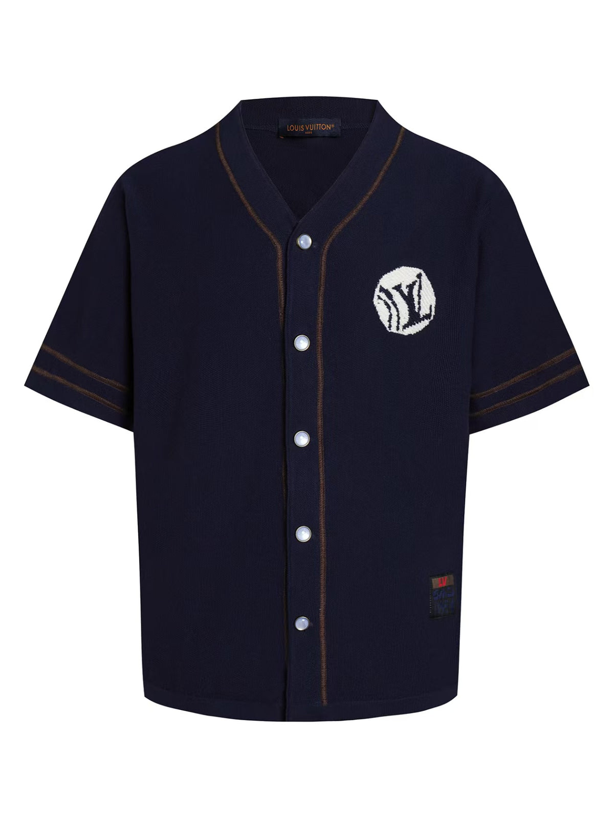 Knitted short baseball shirt