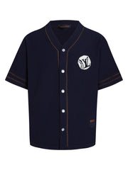 Knitted short baseball shirt