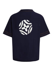 Knitted short baseball shirt