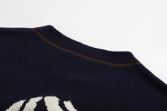 Knitted short baseball shirt