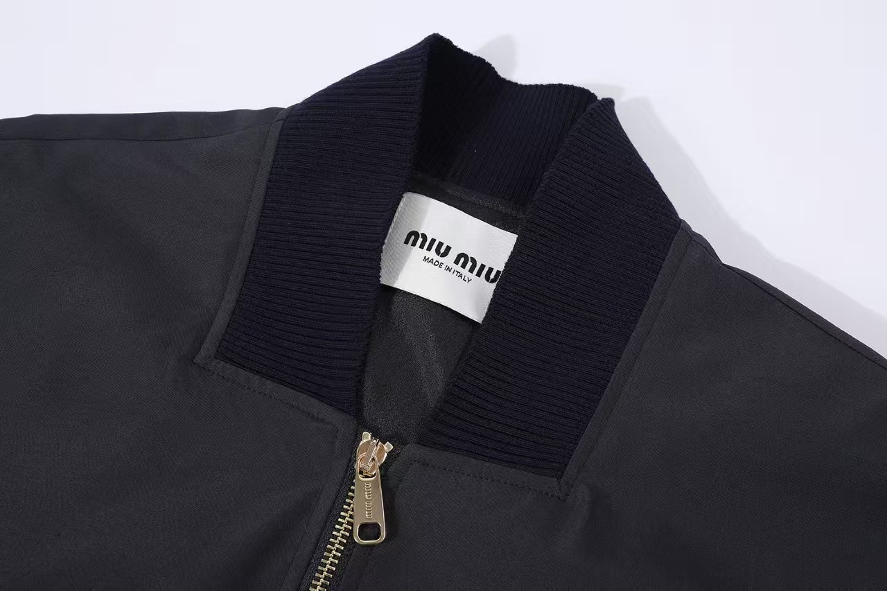 Cotton blend flight jacket