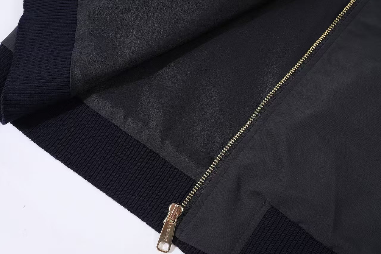 Cotton blend flight jacket