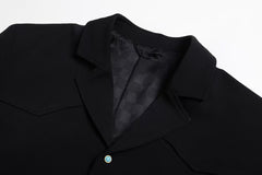 Solid color single row button casual suit