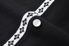 College style knitted embroidered suit jacket
