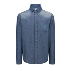 Double sided bamboo denim embroidered shirt