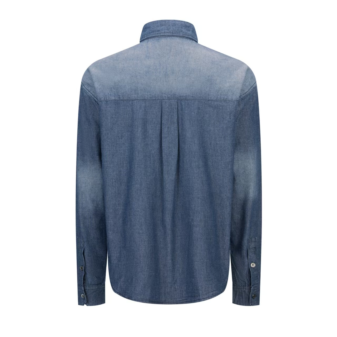 Double sided bamboo denim embroidered shirt