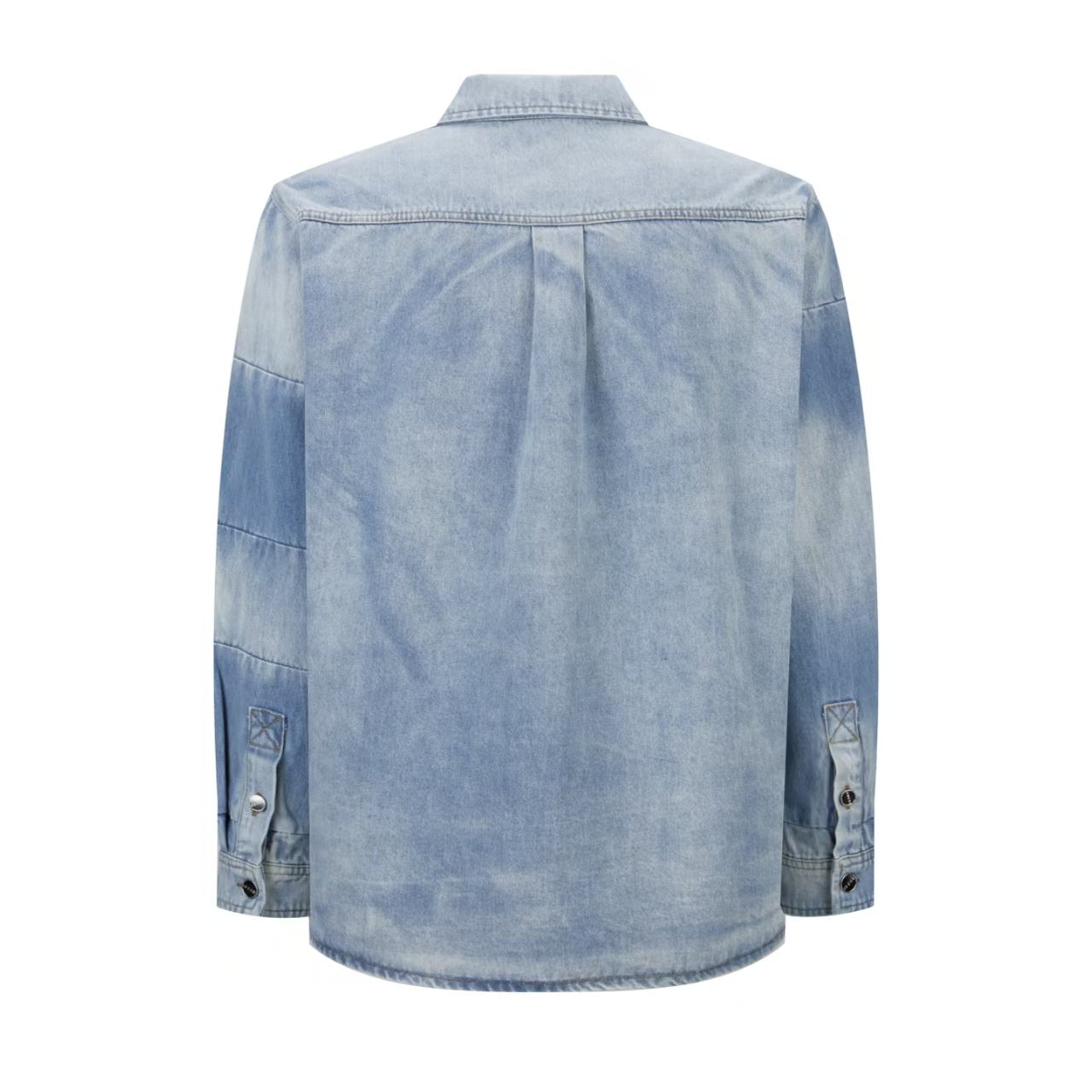 Embossed icon washed denim jacket