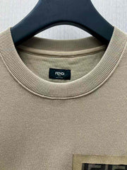 Letter printed round neck loose long sleeved sweatshirt