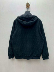 Hooded zipper sports long sleeved sweatshirt
