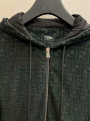 Hooded zipper sports long sleeved sweatshirt