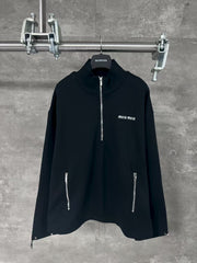 Embroidered half zip POLO hoodie