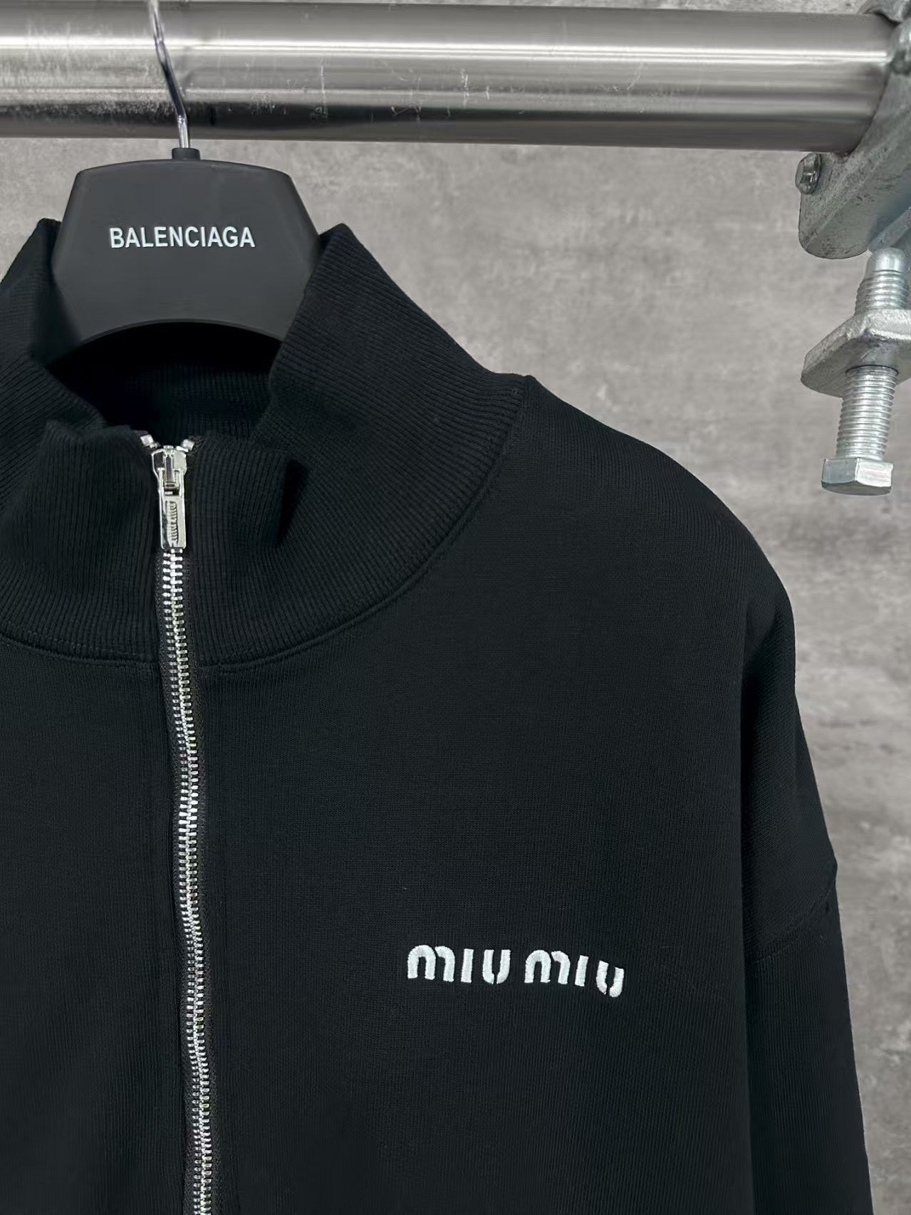 Embroidered half zip POLO hoodie