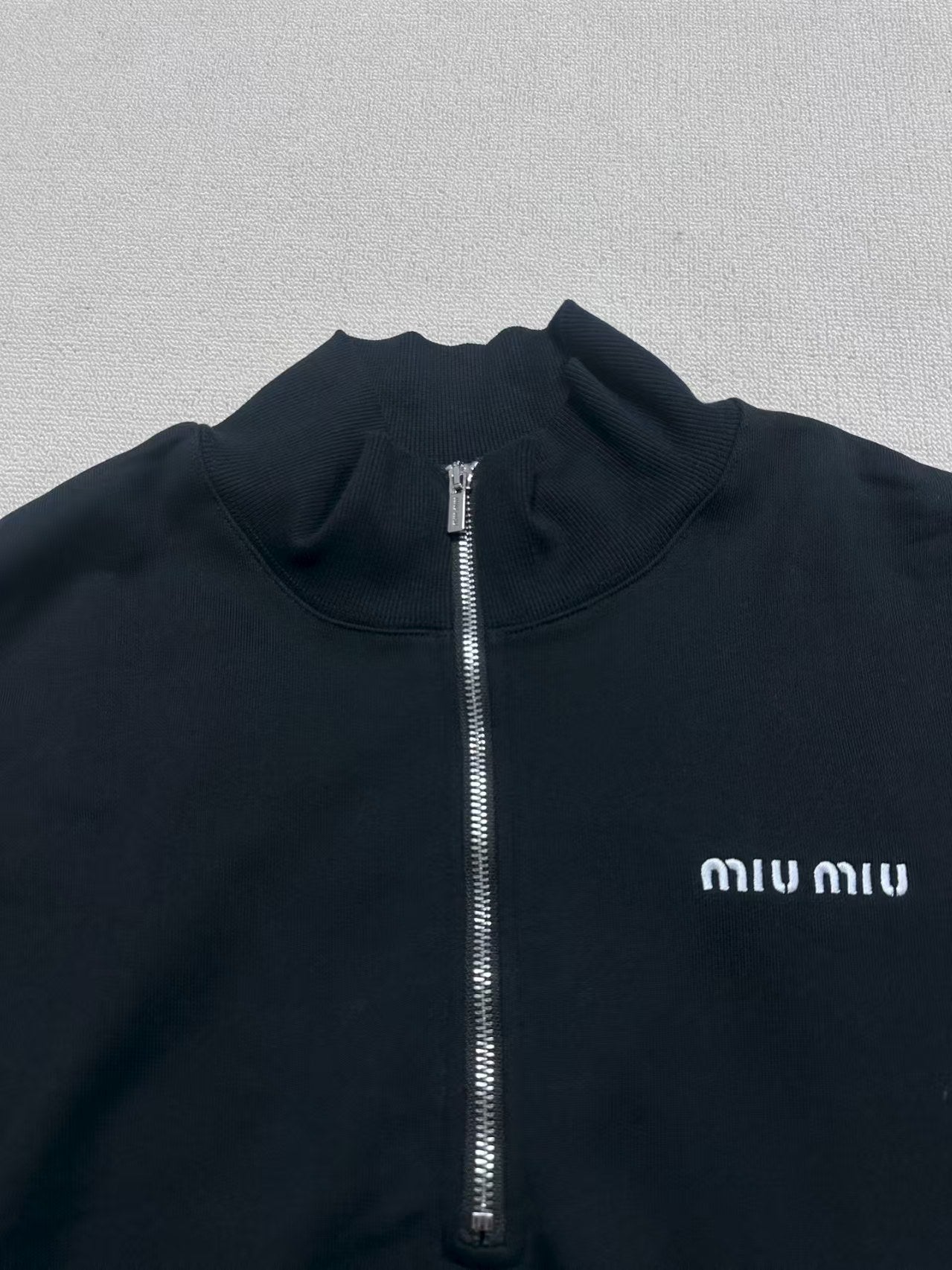 Embroidered half zip POLO hoodie