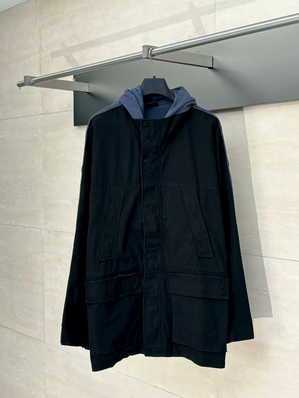 Splicing double-sided parka coat