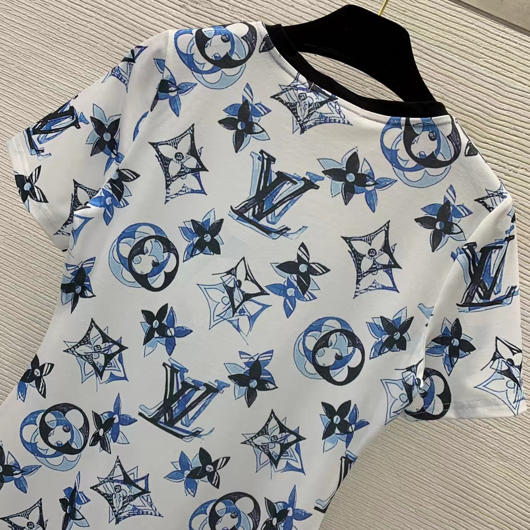 Slimming and slimming short sleeved dress
