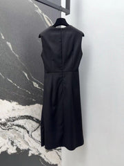 Wrinkled sleeveless vest dress