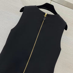 Chain buckle sleeveless vest dress