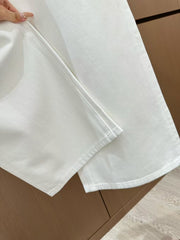 Color blocked threaded double pocket jeans