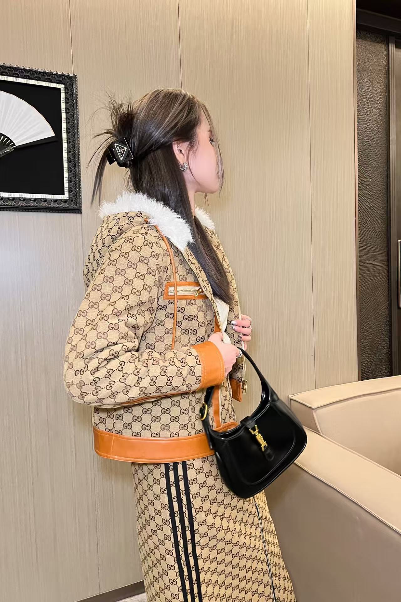 Early autumn new hooded patchwork jacket jacket