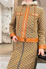 Early autumn new hooded patchwork jacket jacket