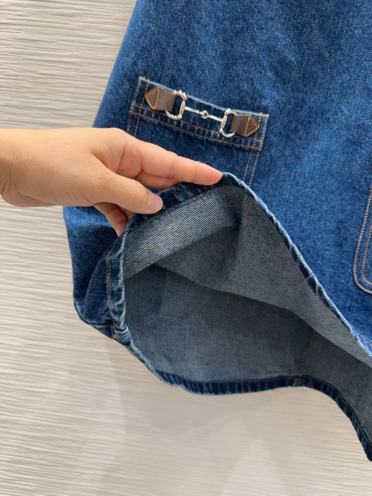 New denim skirt