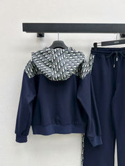 Splicing casual hoodie set