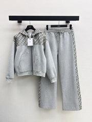 Splicing casual hoodie set
