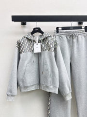 Splicing casual hoodie set